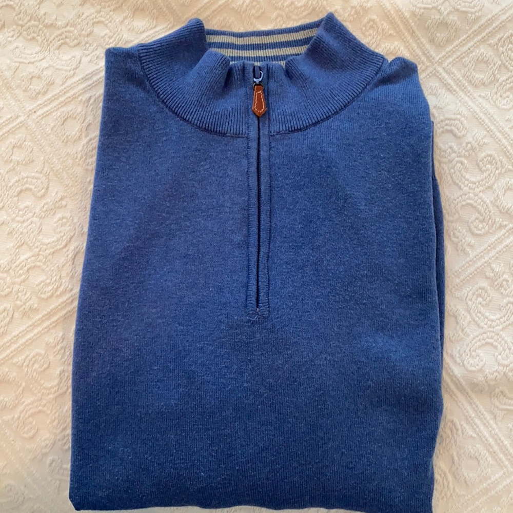 JMcLaughlin Blue Quarter Zip Clermont Sweater